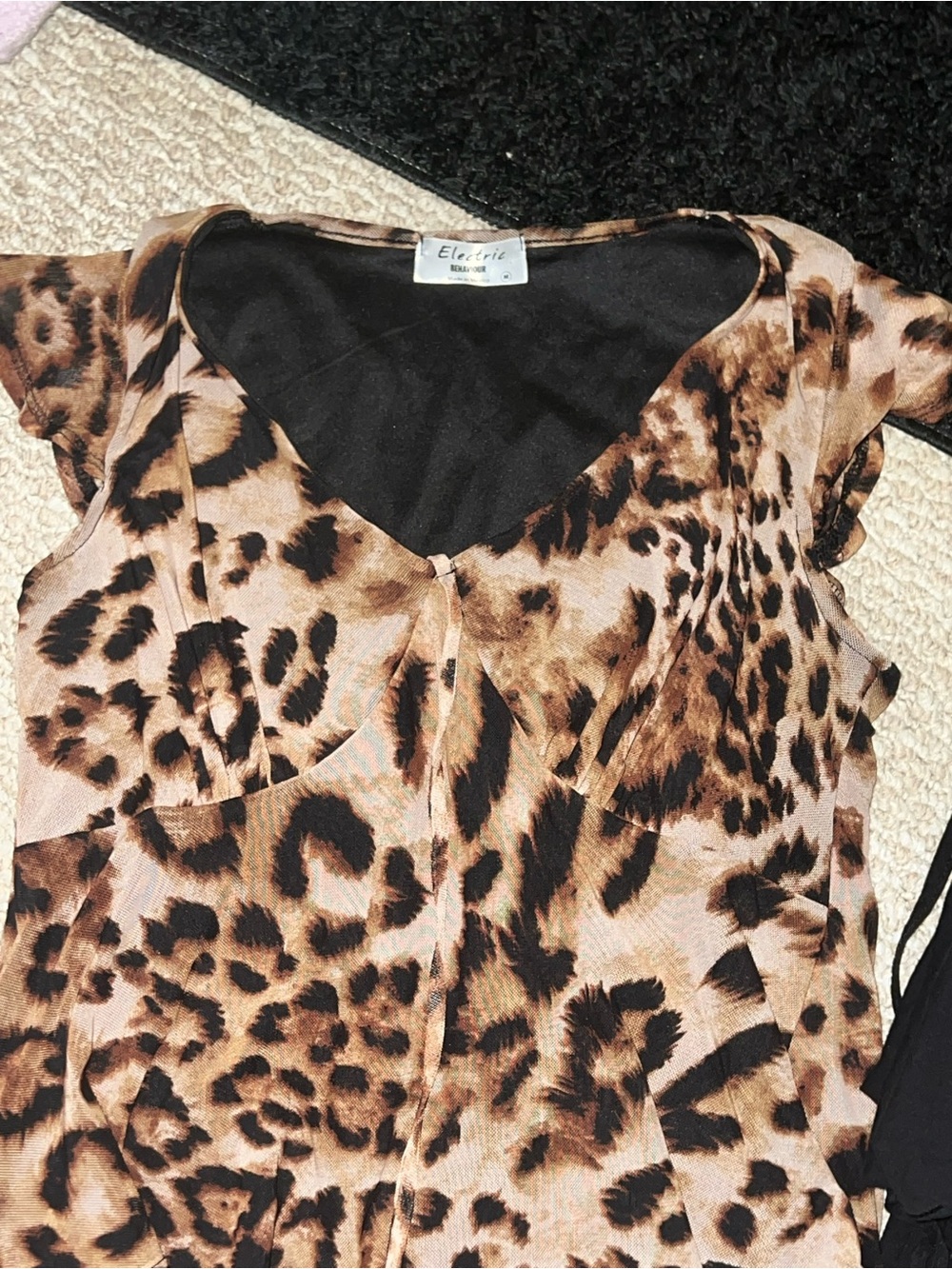 Electric Family Black Top with Brown Trim